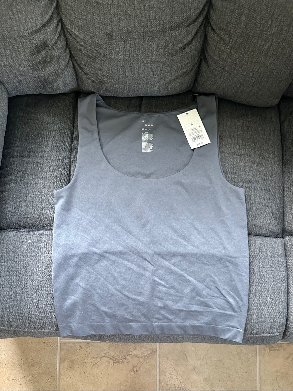 A New Day Gray Tank with Built In Bra